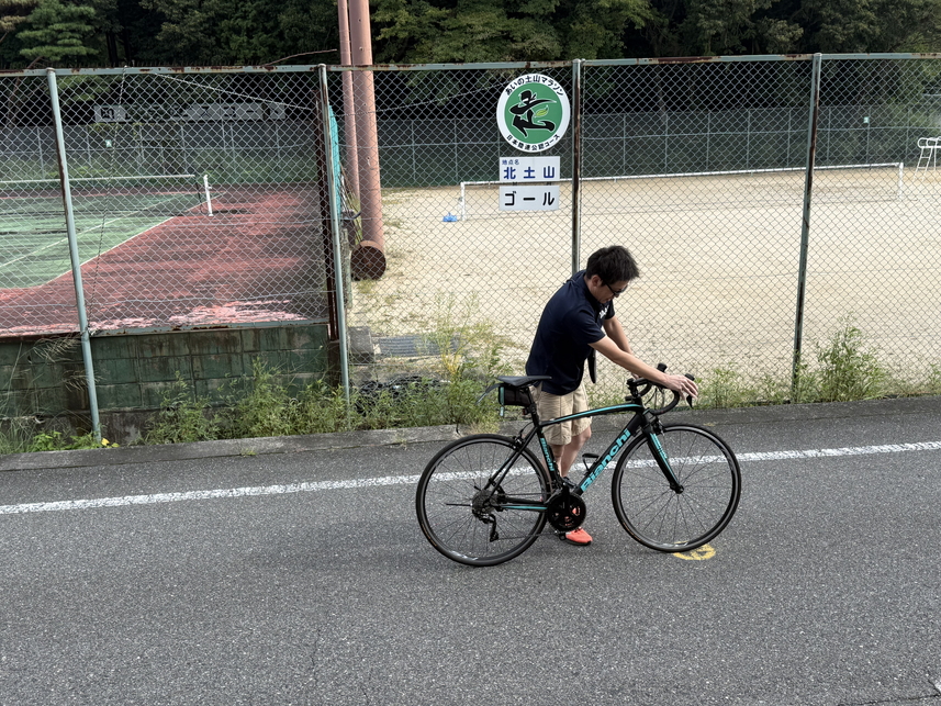 キッズ2.195km フィニッシュ地点の計測ポイント