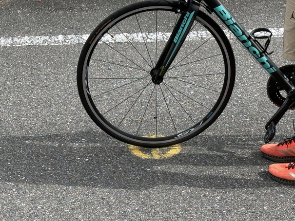 キッズ2.195km スタート地点の計測ポイント